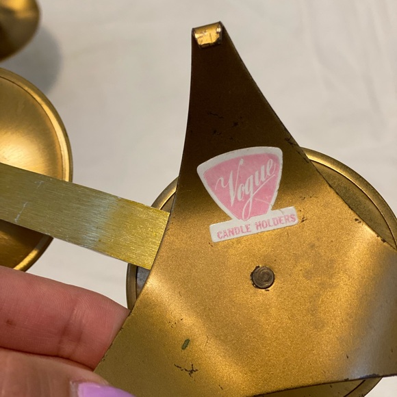 MCM vintage Vogue brass candle holder set - Picture 6 of 7